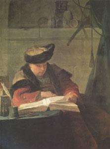 Jean Baptiste Simeon Chardin Le Souffleur(Portrait of Joseph Aved,the Painter,Known as A Chemist in His Laboratory) (mk05) oil painting image